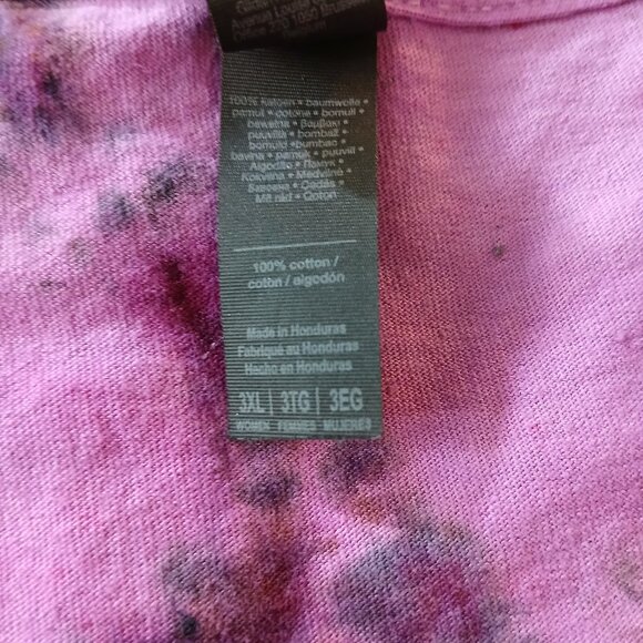 Is It Done Yet? Tie Dyed Purple & Black !00% Cotton V-neck T-shirt - Picture 4 of 5